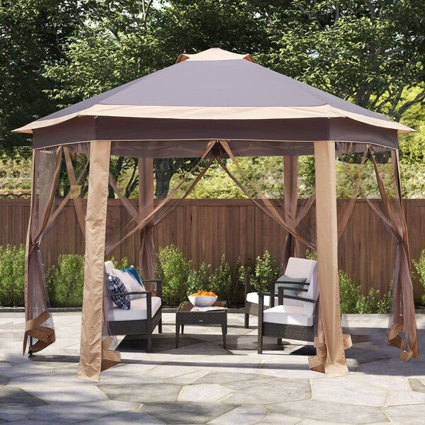 Pavilion Tent Patio,Grey Gazebo Pop-Up Garden Pavilion Pavilion Pavilion