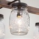 preview thumbnail 8 of 10, Lynea Modern Farmhouse 6-Light Linear Glass Chandelier Faux Wood Island Bar Light - L27.5" x W11"x H 71.5"