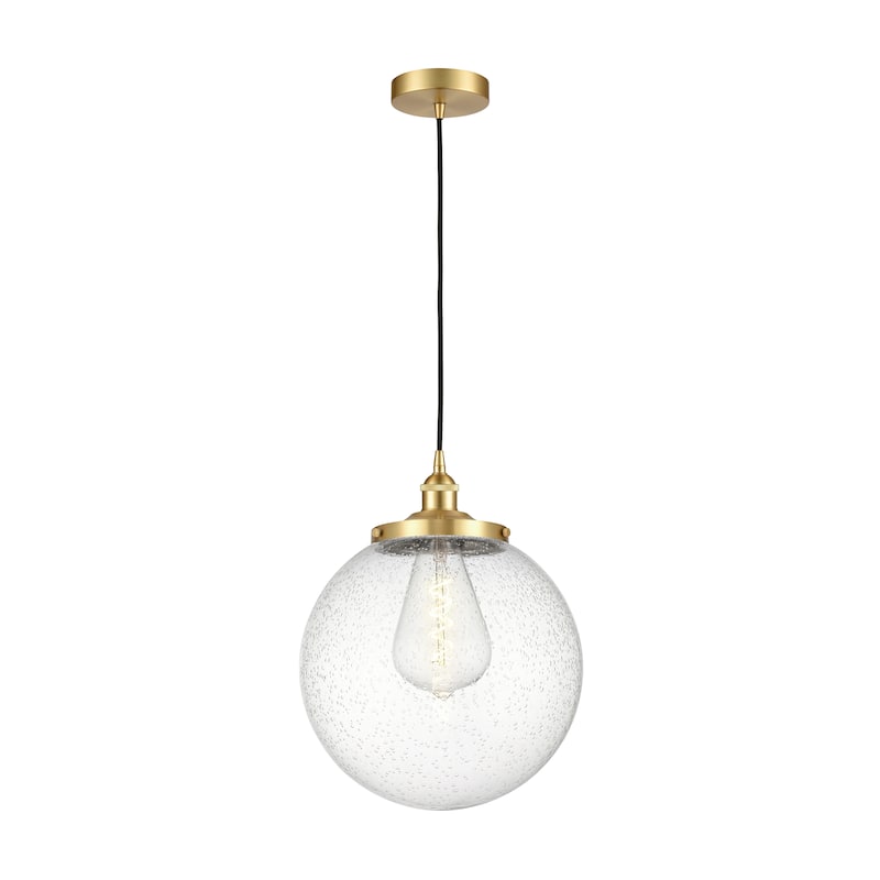 Innovations Lighting Beacon - 1 Light 14" Cord Hung Mini Pendant. - Satin Gold/Seedy