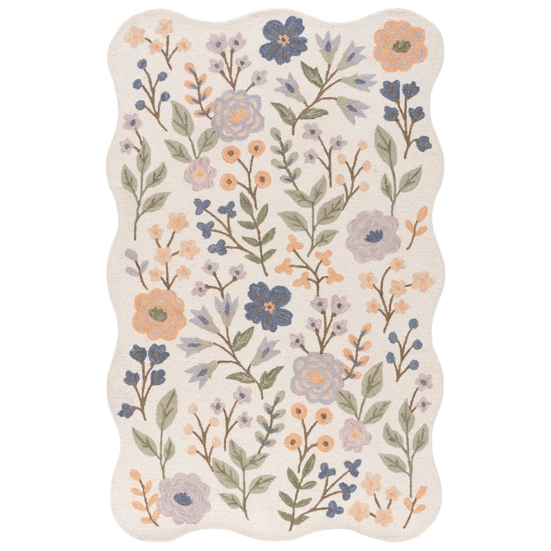 SAFAVIEH Handmade Jardin Mitrita Shabby Elegance Wool Rug - 5' x 8' - Ivory/Sage