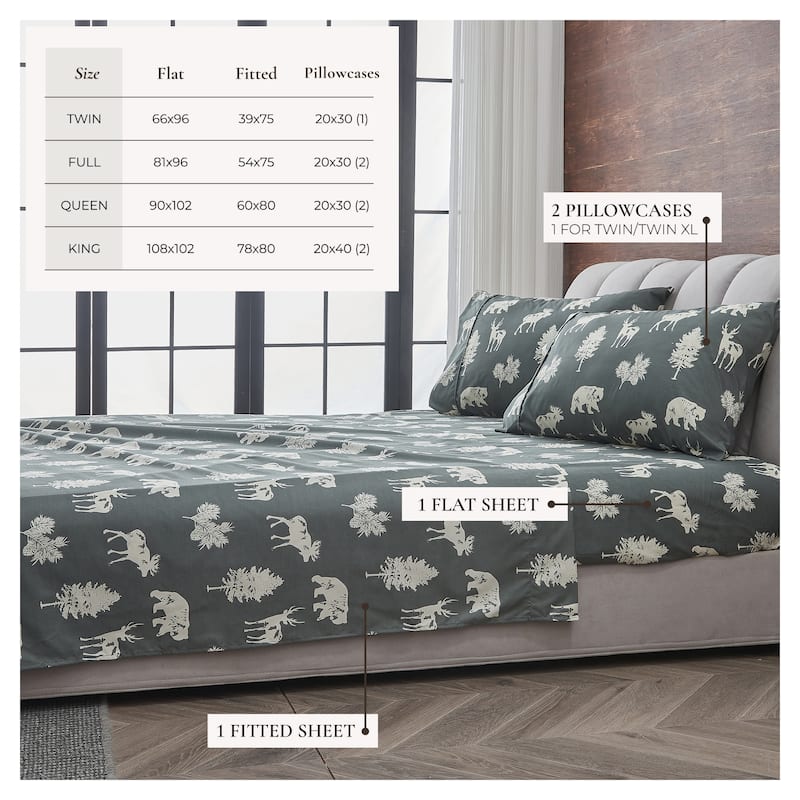 Linery & Co. Ultra-Soft Lodge-Inspired Brushed Microfiber Sheet Set