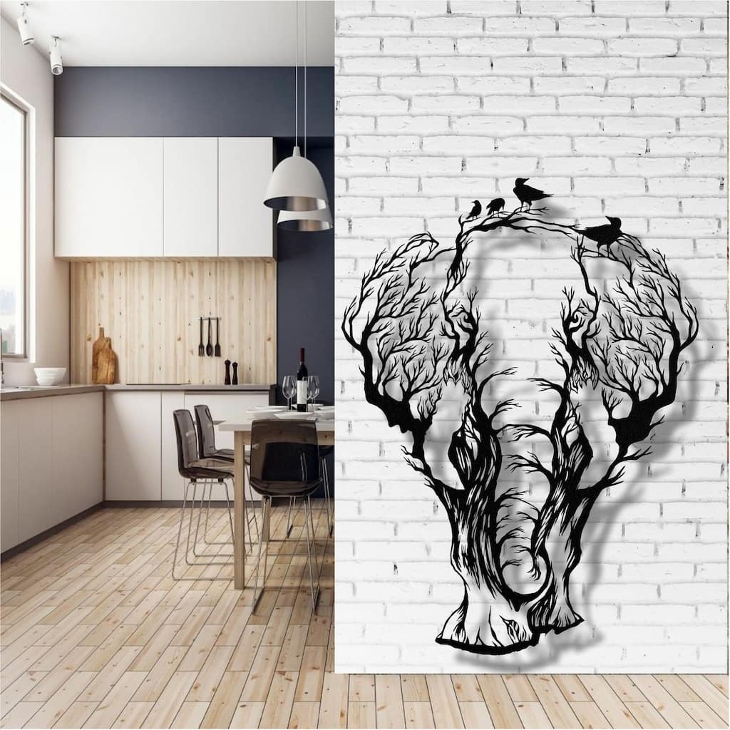 Elephant Metal Wall Decor for Home and Outside