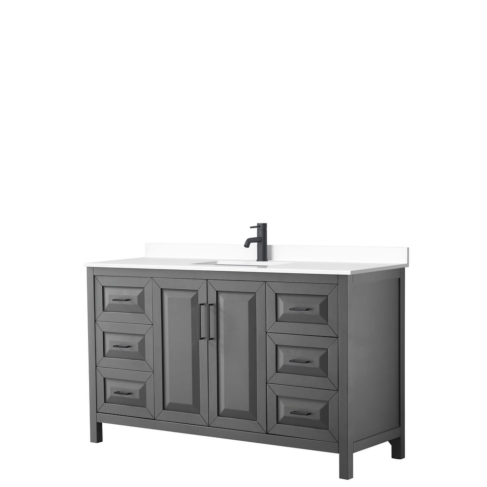 Daria 60 Inch Single Vanity, Cultured Marble Top