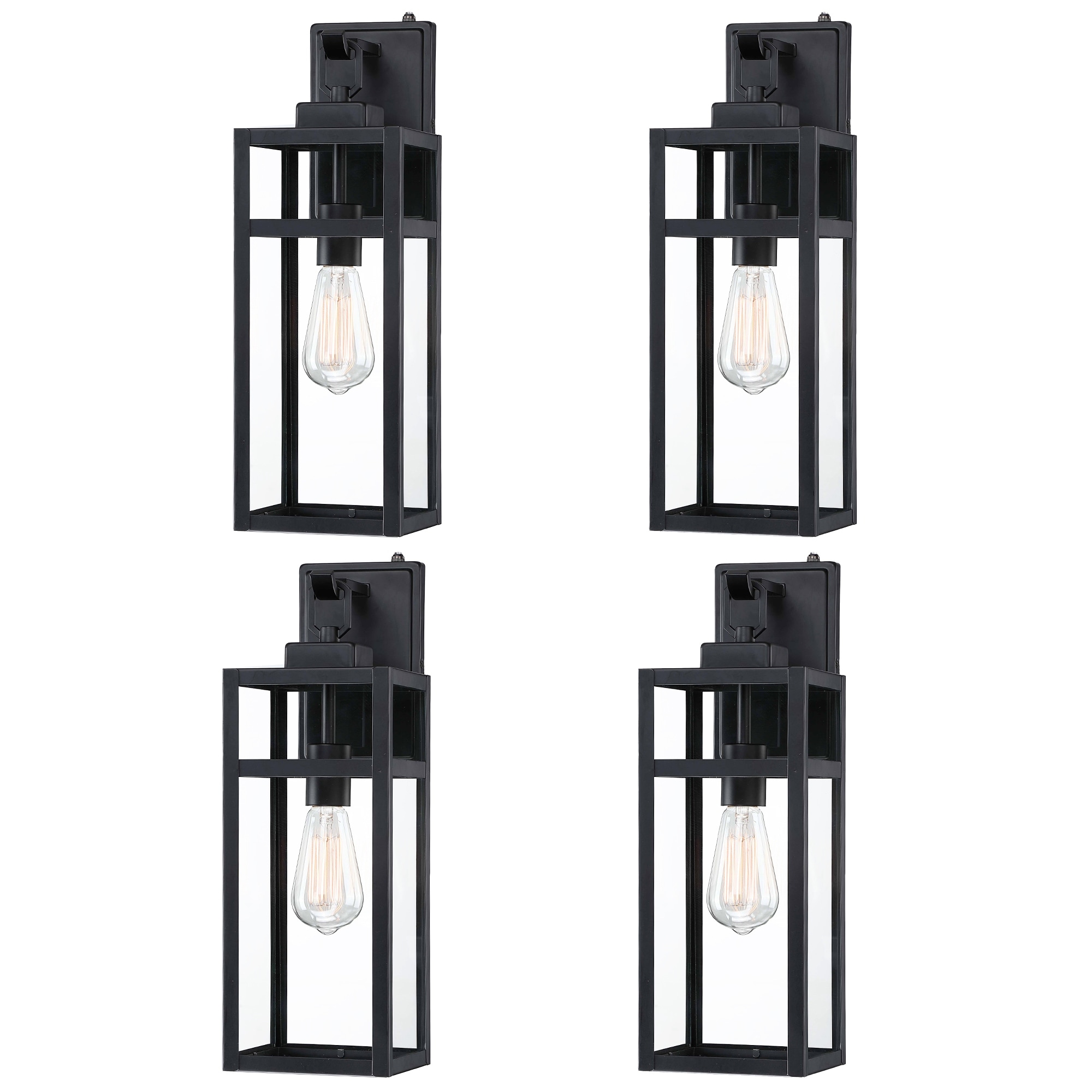 4 Pack Dusk to Down Outdoor Wall Light - 5.9"x7.76"x18.39"