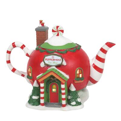 department 56 lighted christmas peppermint tea shop #6011406