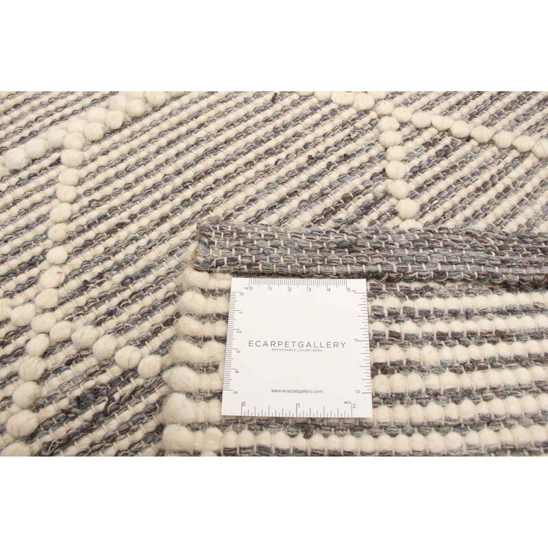 ECARPETGALLERY Braid weave Sienna Grey Wool Rug - 5'0 x 8'0