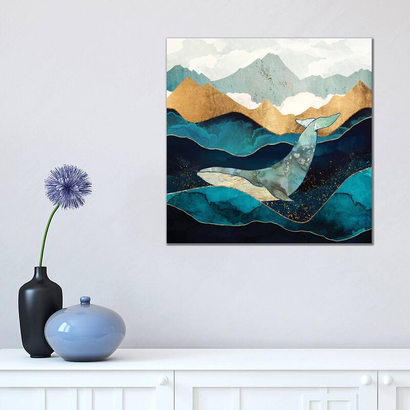 iCanvas "Blue Whale" by SpaceFrog Designs Canvas Print - 18x18x1.5