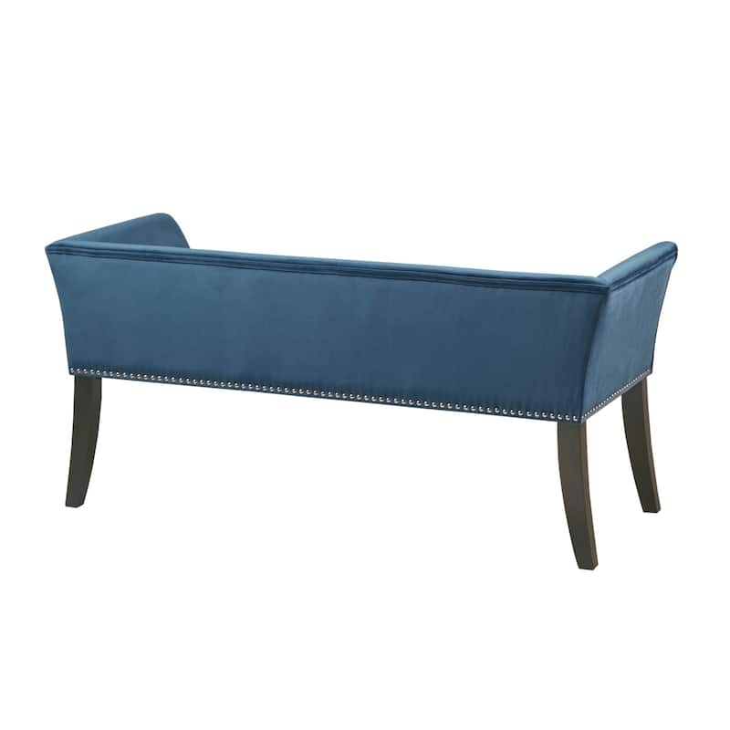 Madison Park Welburn 49.5" Upholstered Bench with Back & Wood Legs