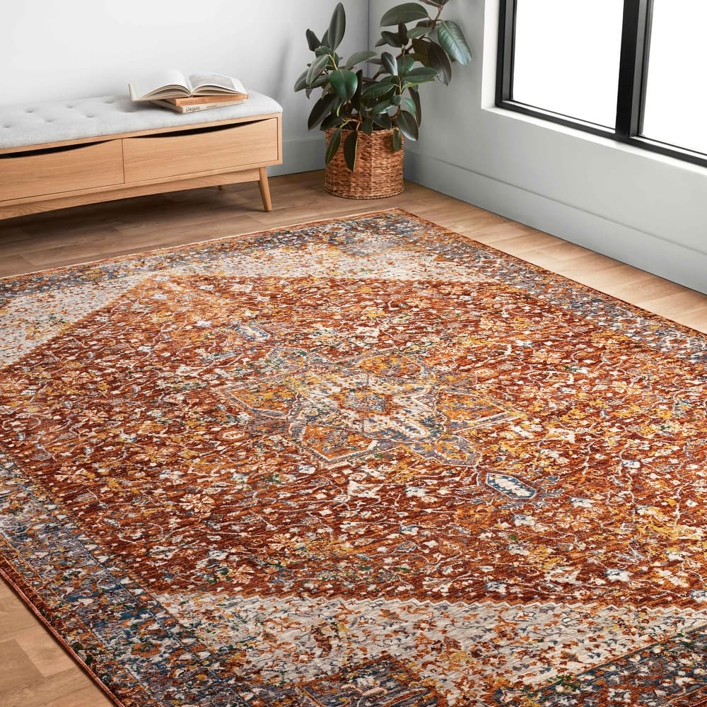 Alexander Home Leah Vintage Medallion Area Rug