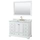 Option White / White Carrara Marble Top / Brushed Gold