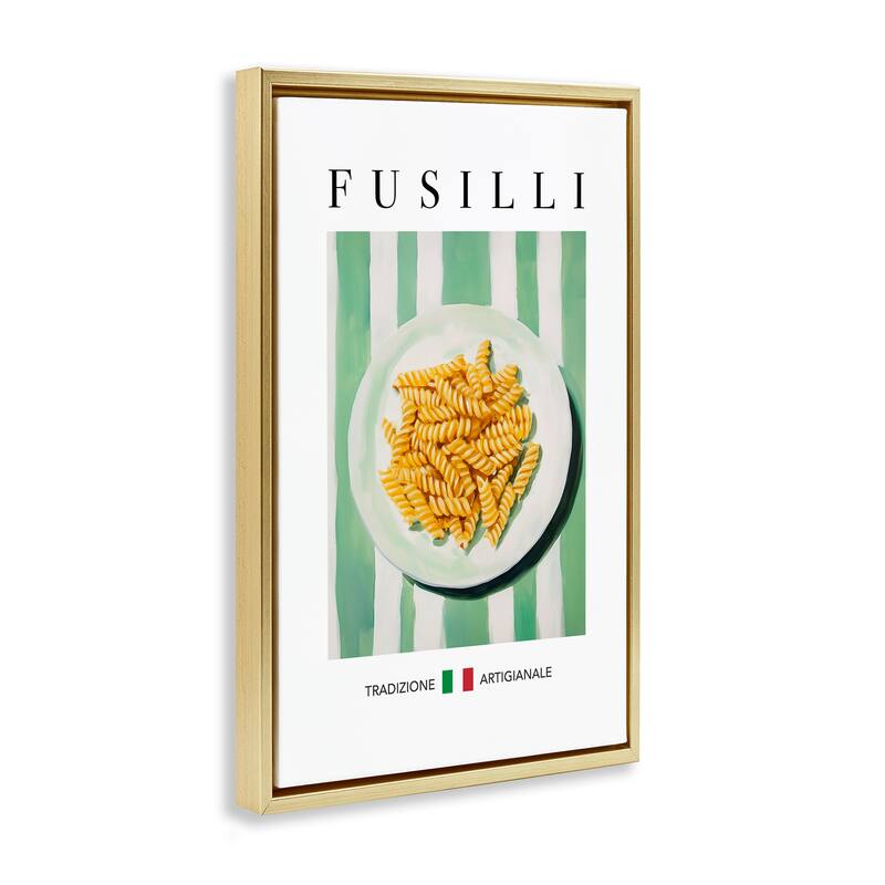 Stupell Traditional Fusilli Pasta Framed Floater Canvas Wall Art Design By Andreas Magnusson