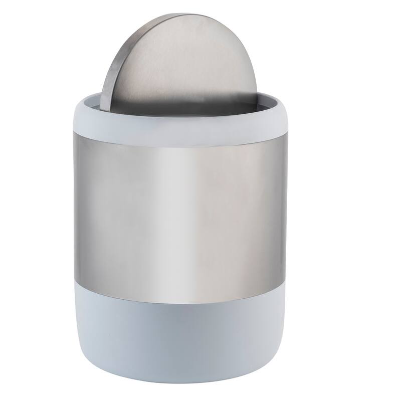 Bath Bliss Smooth Matte Stainless Steel Rotating Lid Waste Bin