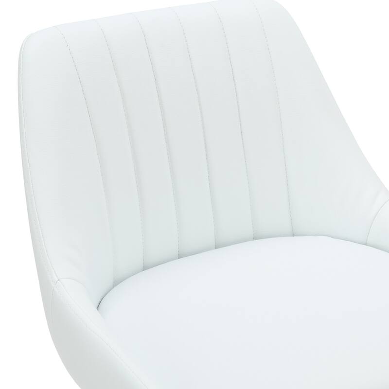 Modern Faux Leather and Metal Adjustable Air-Lift Stool with Swivel, Set of 4 - White and Black