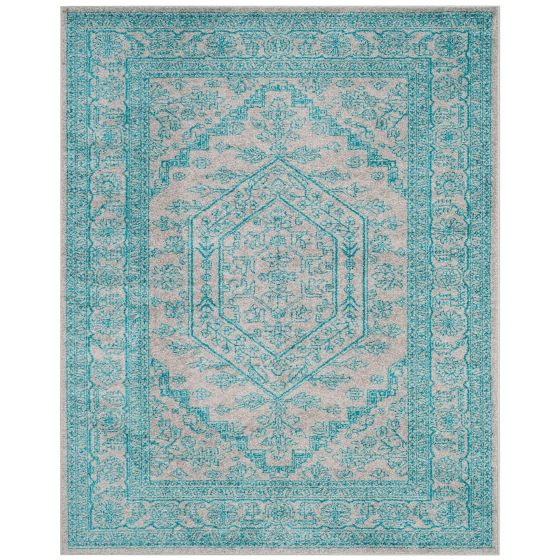 SAFAVIEH Adirondack Sian Rustic Oriental Medallion Rug - 8' x 10' - Light Grey/Teal