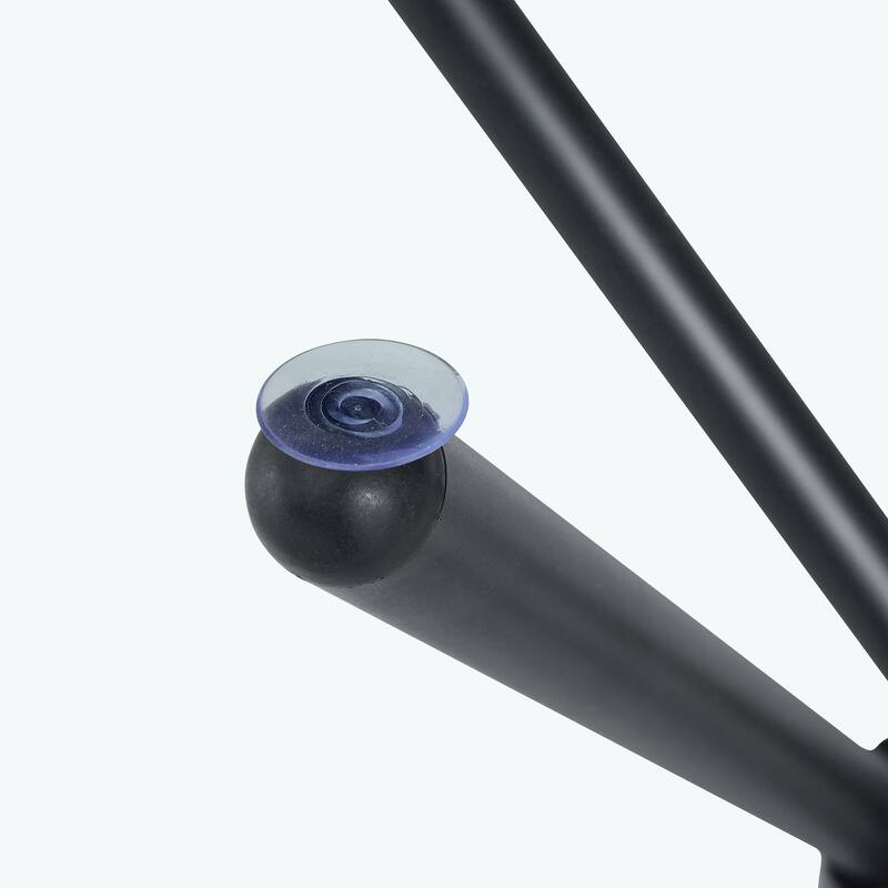 36.6" Circular Transparent Tempered Glass Table with Ring-Shaped Metal Legs - Silver,Transparent