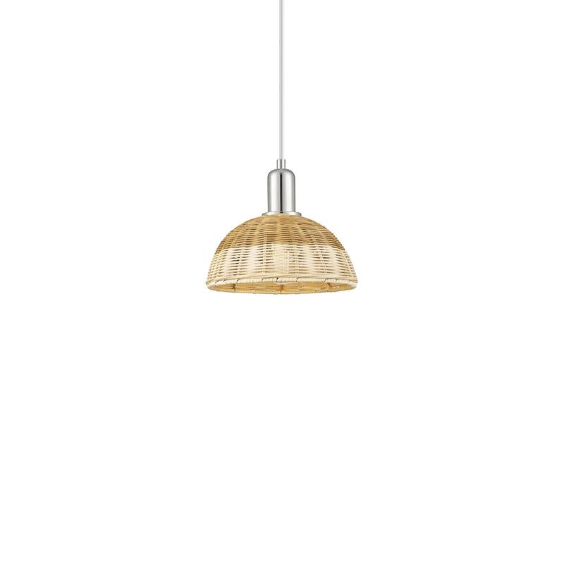 Innovations Lighting 716-1P-8-9 Natural Ballston Dome Pendant Natural - Polished Nickel / Natural