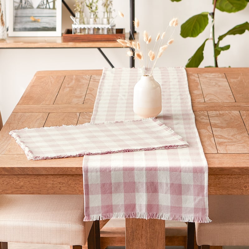 Heavyweight Check Fringed Placemat