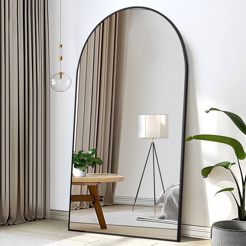 Arched Mirror Modern Full-length Mirror Floor Mirror - 71*39 - Black