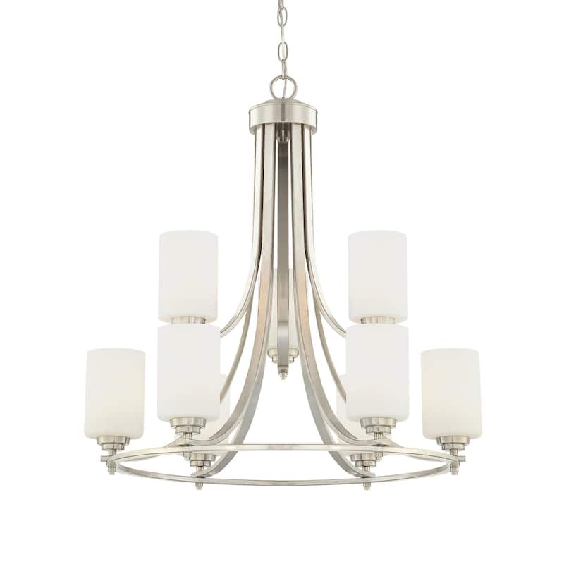 Millennium Lighting Bristo 9 Light 2 Tier Chandelier - Satin Nickel