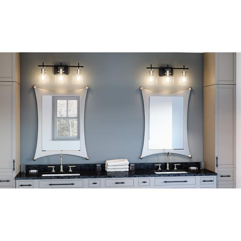 Pensbury 3-Light Matte Black Vanity Light