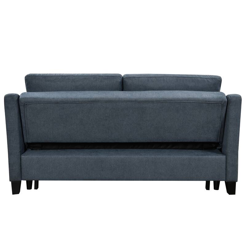Fabric Convertible Sleeper Sofa Bed with Reclining Backrest