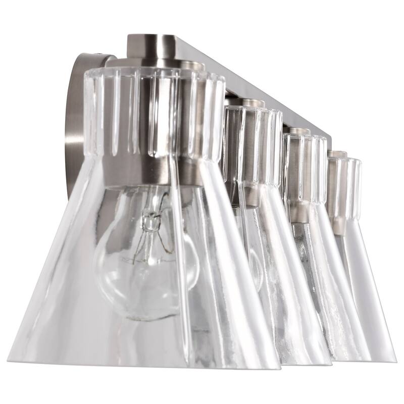 Gianna 4 Light Vanity Brushed Nickel Finish Clear Glass - Brushed Nickel