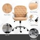 preview thumbnail 4 of 16, Teddy Fleece Home Office Chair, Upholstered Vanity Chair with Armrests, Swivel Rolling Chair with Back and Wheels