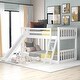 preview thumbnail 15 of 23, Twin over Twin Space-saving Low Bunk Bed with Slide and Ladder, Gray