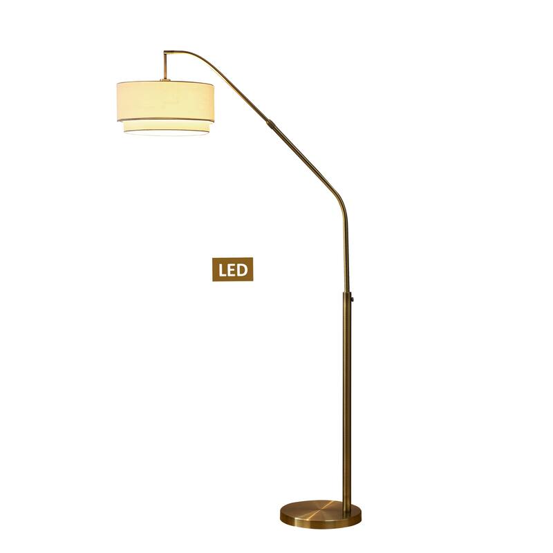 Artiva USA Ariana II extendable LED Double Shade Arched Floor Lamp - 80