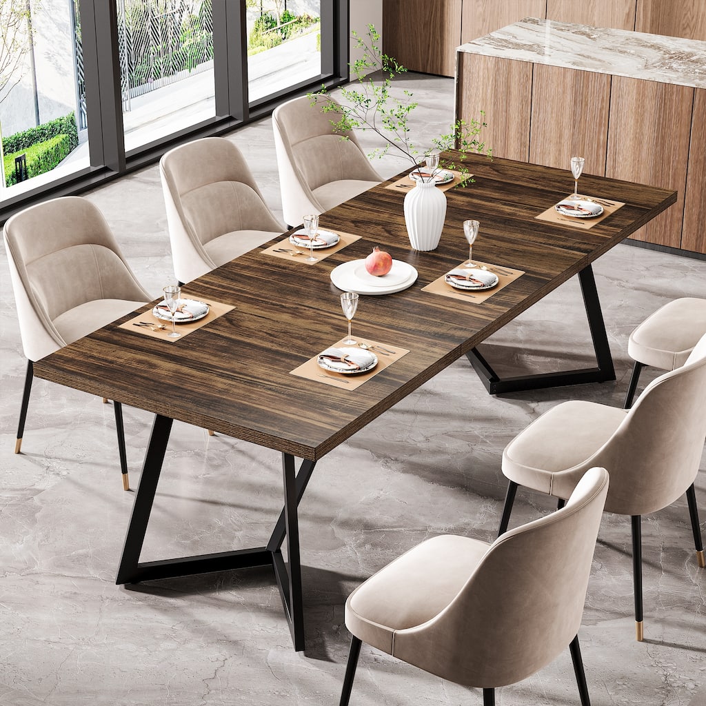 70.86-Inch Modern Large Rectangular Kitchen Dining Table for 6-8