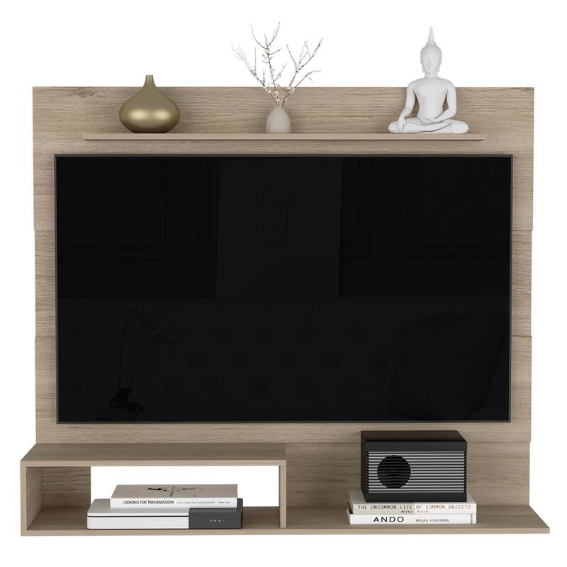 Floating Entertainment Center, Space For The TV´s up 55", Light Pine Finish