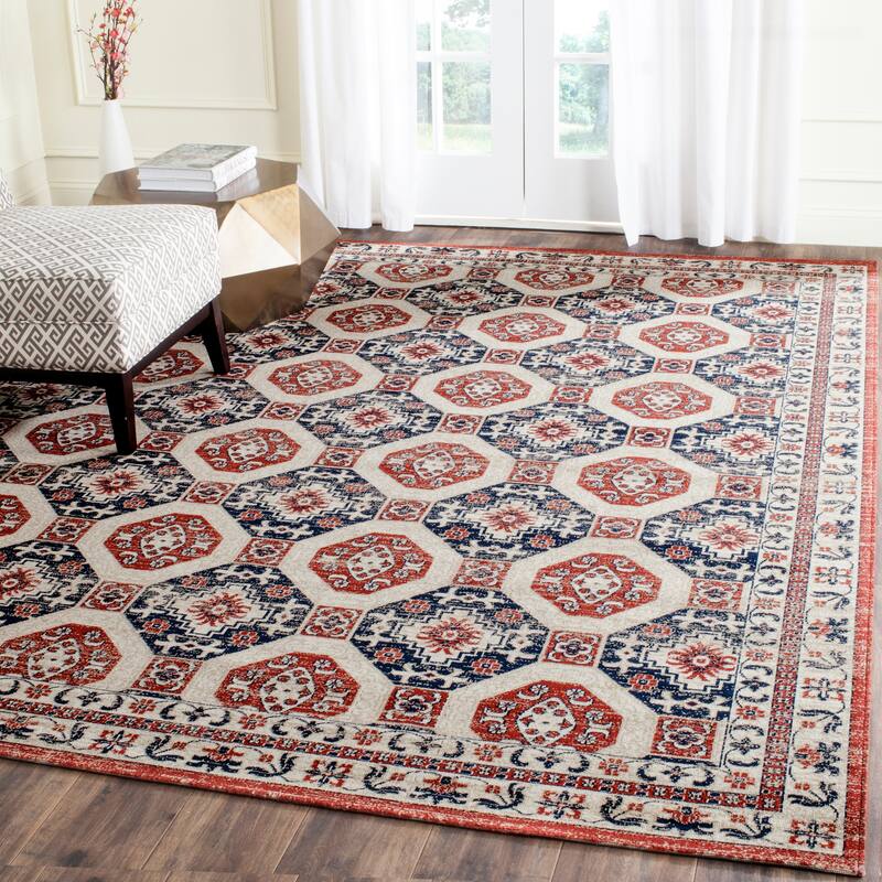 SAFAVIEH Artisan Annegrethe Distressed Oriental Rug - 6'7" x 9' - Navy/Rust