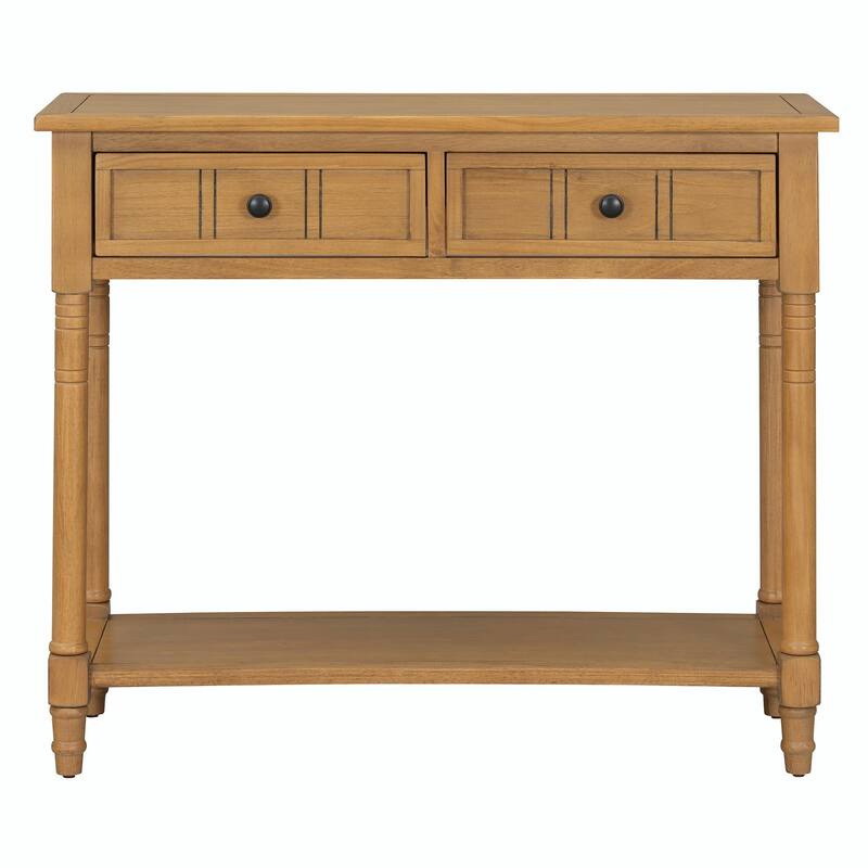 Daisy Series Console Table with Traditional Design, Two Drawers, and Bottom Shelf
