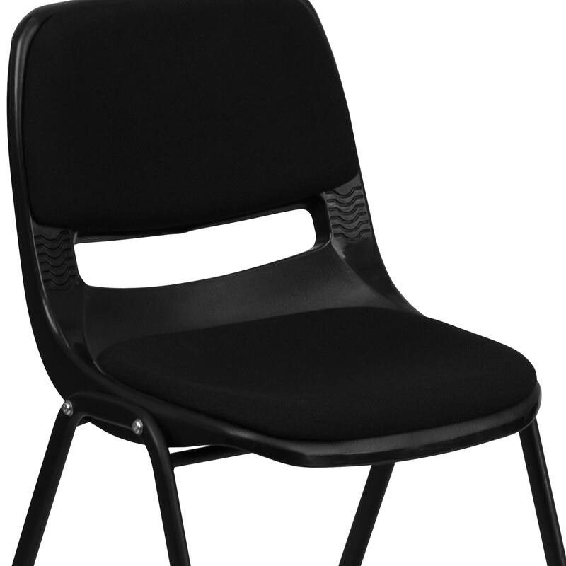 880 lb. Capacity Padded Ergonomic Shell Stack Chair with Metal Frame