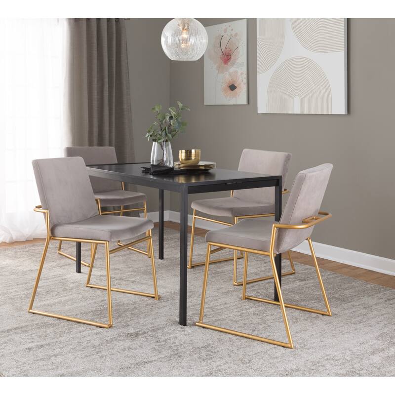 Silver Orchid Jayci Gold Metal Dining Chair (Set of 2)