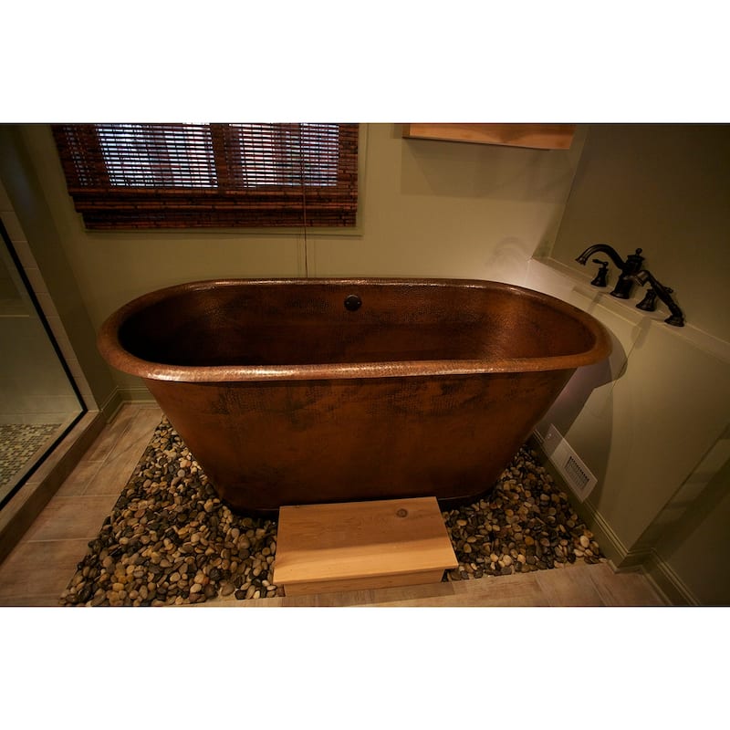 72-in Hammered Copper Modern Style Bathtub in Oil Rubbed Bronze (BTM72DB)