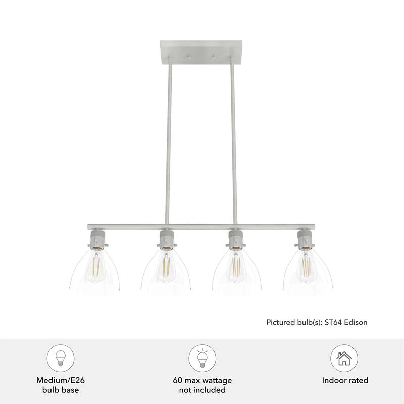 Hunter Van Nuys Linear Chandelier - Kitchen Island, Dining Room - Industrial, Modern Farmhouse, Transitional