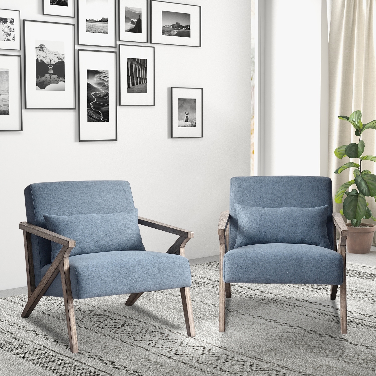 Bello mid century modern cheap lounge chair and ottoman