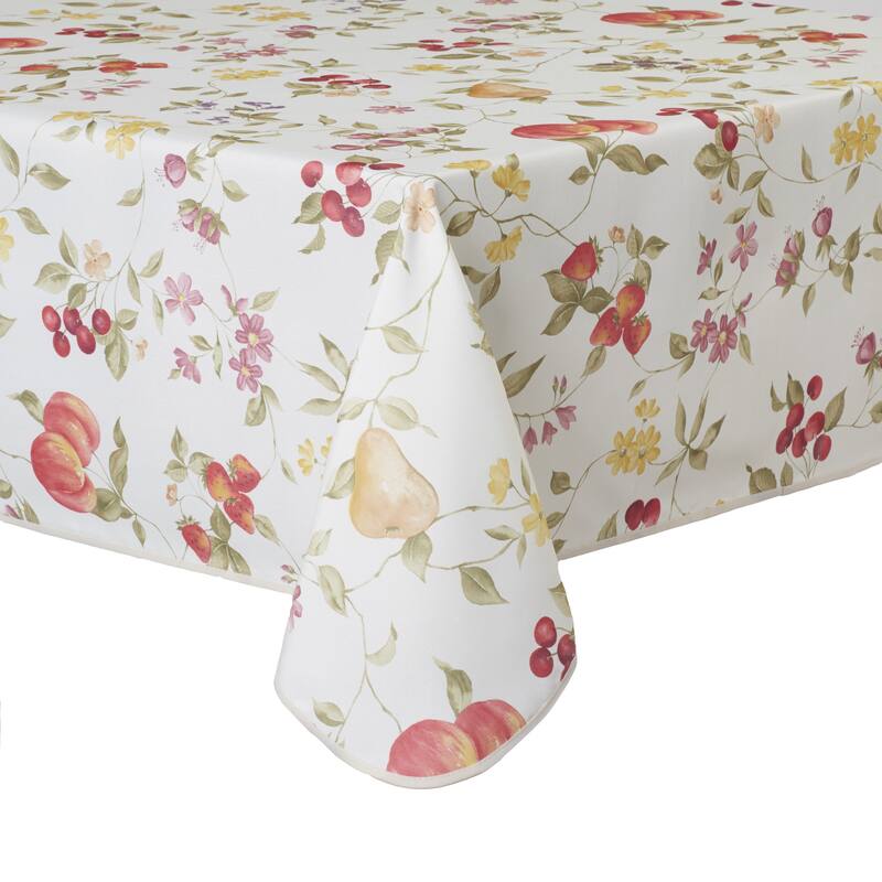 Violet Linen European White Fruit Pattern Tablecloth