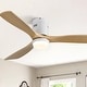 preview thumbnail 54 of 75, Sofucor 42/52 Inch Low Profile Flush Mount Ceiling Fan with Light,Remote Control,Solid wood/ABS Blades,Reversible Quiet DC Motor