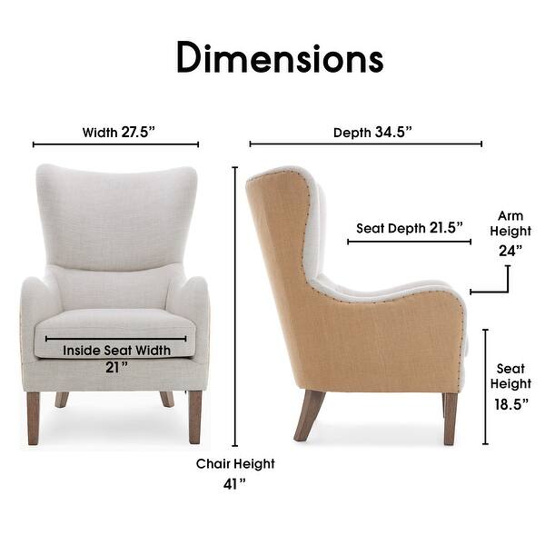 Elle Decor Wingback Chair Overstock 22747849