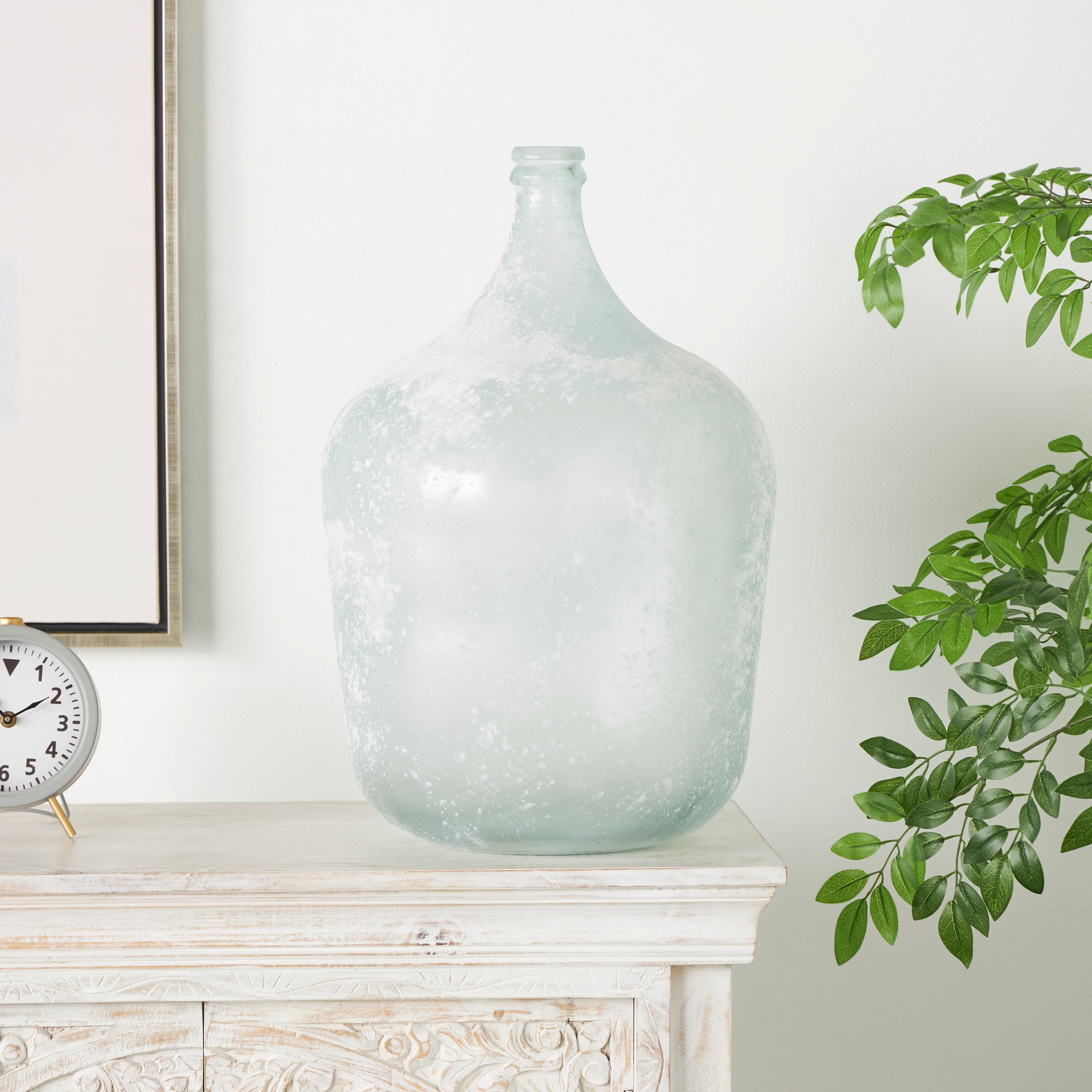 Clear Recycled Glass Handmade Frosted Spanish Bottle Vase