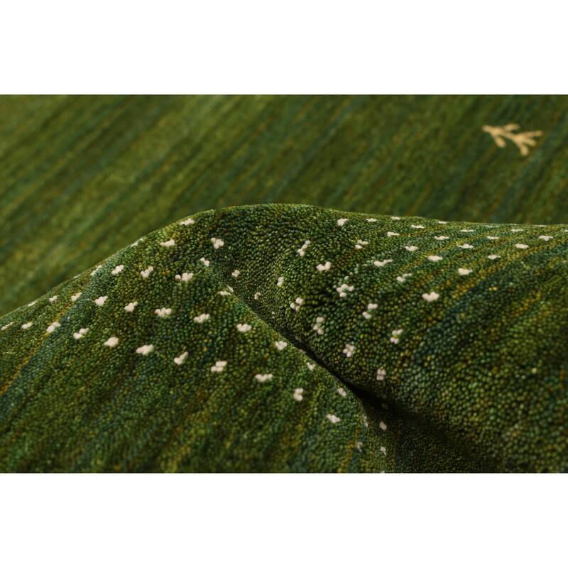 ECARPETGALLERY Hand Loomed Kashkuli Gabbeh Green Wool Rug - 5'0 x 7'11