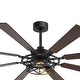 preview thumbnail 37 of 38, 52/65 Inch Ceiling Fan with Light, Modern Matte Black 8-Blade Fan, Reversible Wood Grain Blades, DC Motor, Remote Control