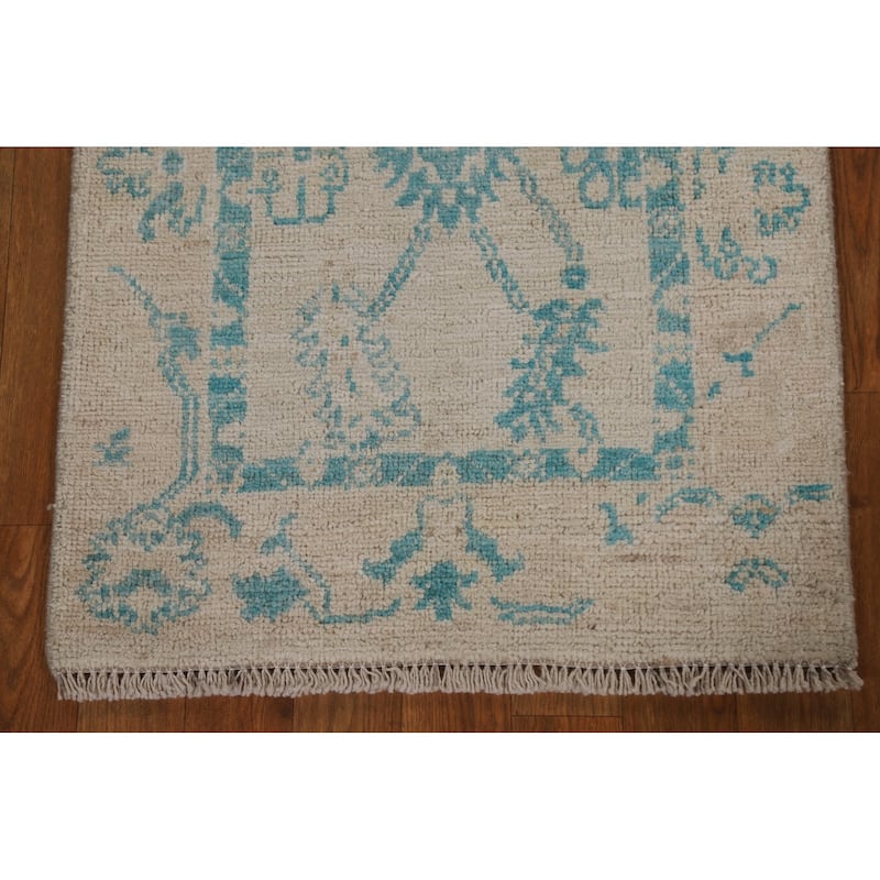 Vegetable Dye Oriental Oushak Turkish Rug Hand-knotted Wool Carpet - 2'0" x 3'10"