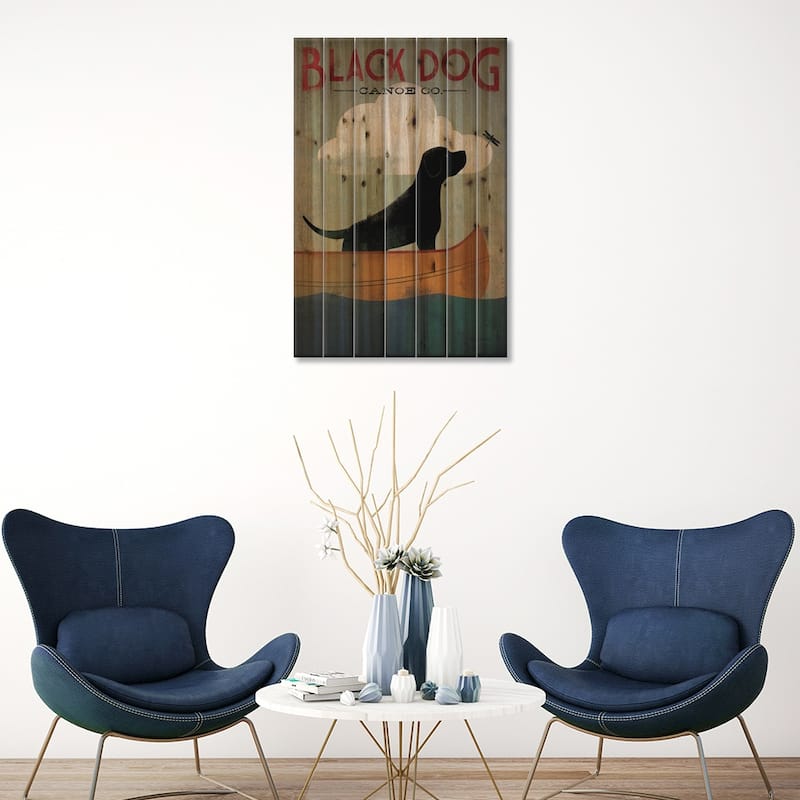 Black Dog Canoe Co. I Print On Wood by Ryan Fowler - Multi-Color