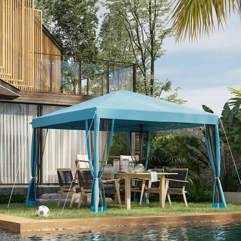10'x10' Pop Up Canopy Tent with Netting,Gazebo,Screen House,Carry Bag