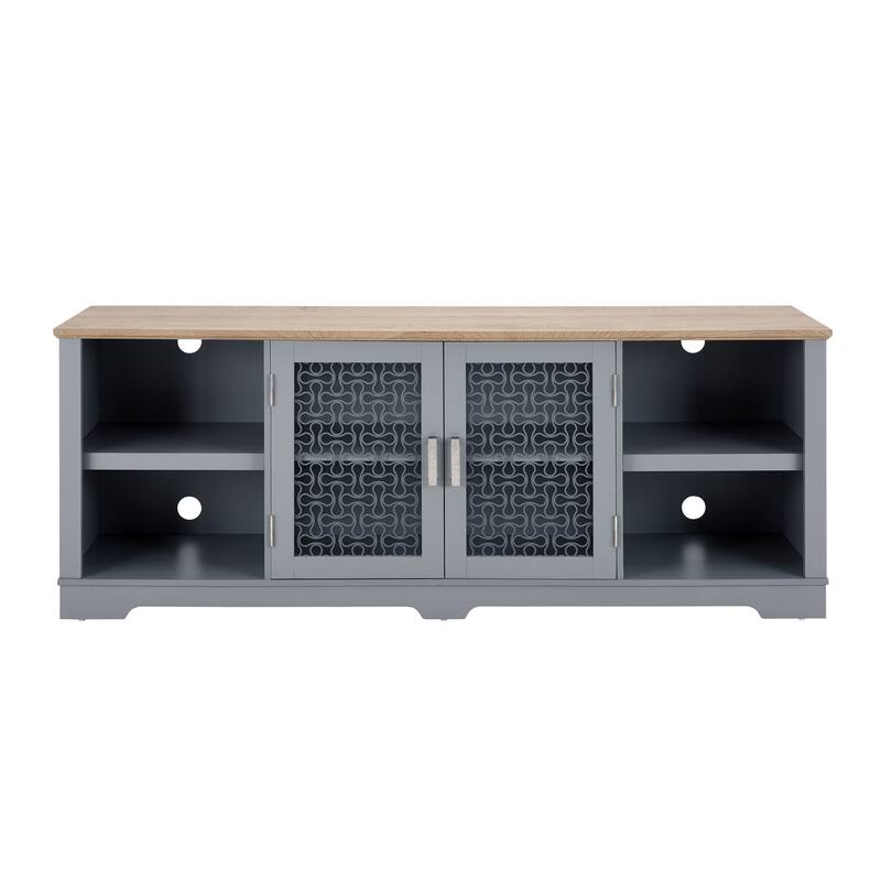 Modern Farmhouse TV Media Stand Cabinet for up to 80" TV