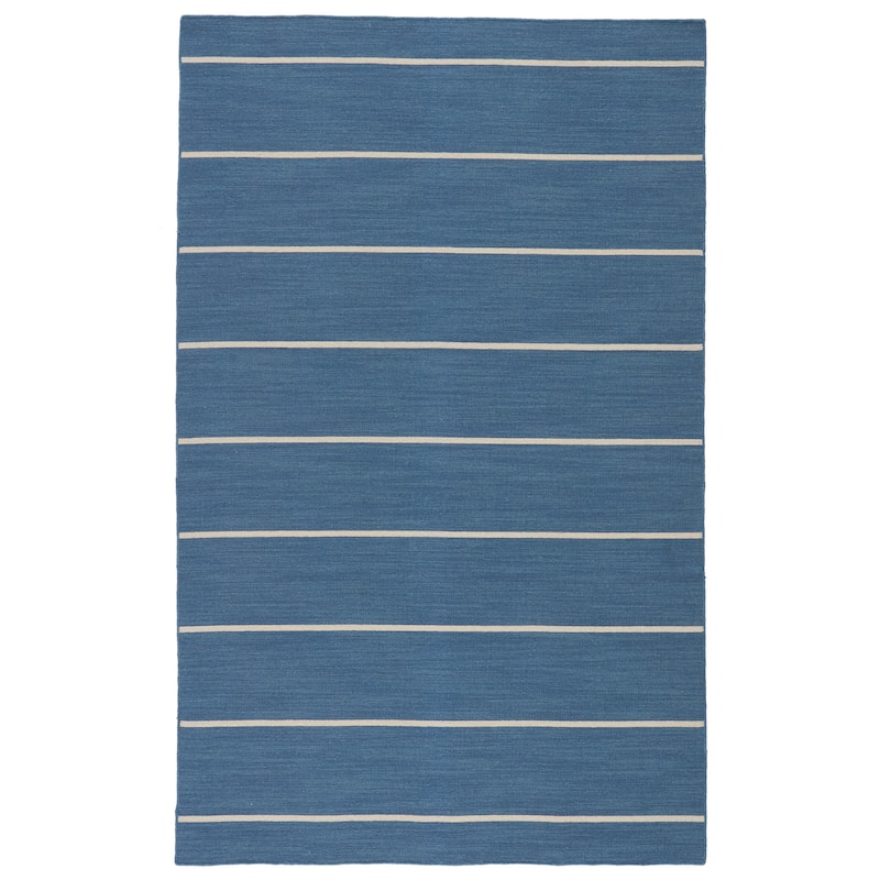Byron Handmade Stripe Area Rug - 7'10" x 9'10" - Blue/Cream - Runner/Rectangle