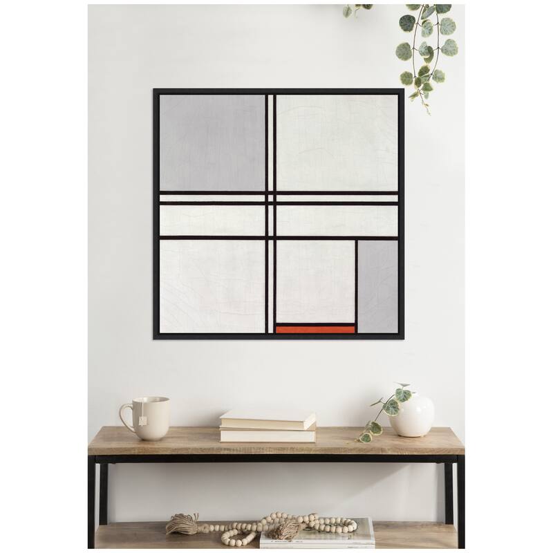 Kate and Laurel Sylvie Piet Mondrian Composition No 1 Gray Red 1935 Framed Canvas by The Art Institute of Chicago